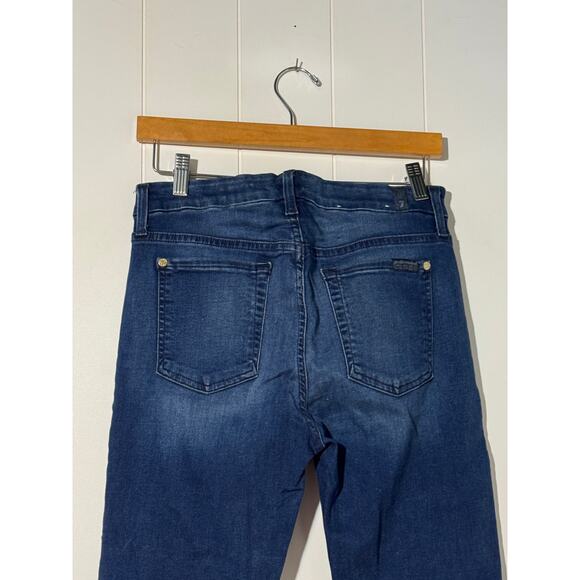 Seven7 · Size 30 · Blue Denim Cotton-Blend Mid-Rise Skinny Jeans 5 Pockets - Picture 5 of 12